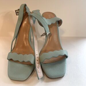 Express scallop strappy heels